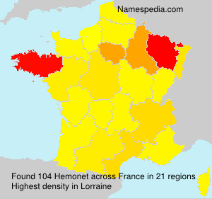Surname Hemonet in France Surname Hemonet in France