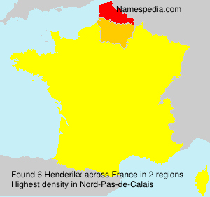 Surname Henderikx in France Surname Henderikx in France