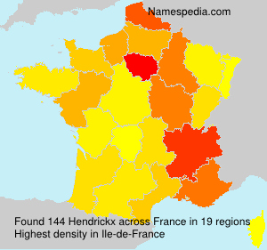 Surname Hendrickx in France Surname Hendrickx in France