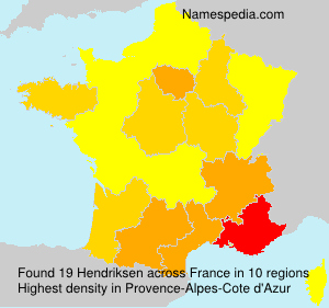 Surname Hendriksen in France Surname Hendriksen in France