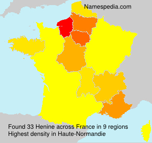 Surname Henine in France Surname Henine in France