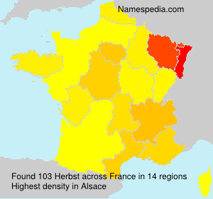 Surname Herbst in France Surname Herbst in France