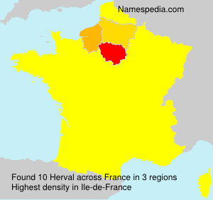 Surname Herval in France Surname Herval in France