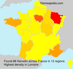 Surname Hervelin in France Surname Hervelin in France