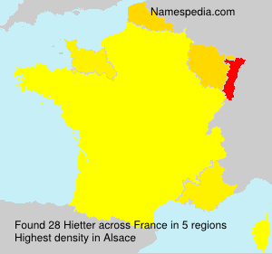 Surname Hietter in France Surname Hietter in France