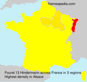 Surname Hindermann in France Surname Hindermann in France