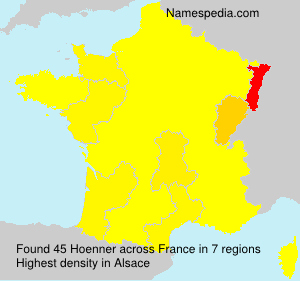 Surname Hoenner in France Surname Hoenner in France