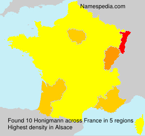 Surname Honigmann in France Surname Honigmann in France