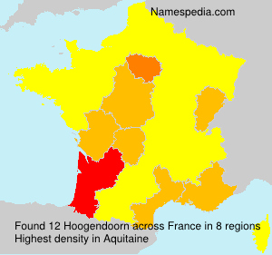 Surname Hoogendoorn in France Surname Hoogendoorn in France