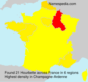 Surname Hourbette in France Surname Hourbette in France
