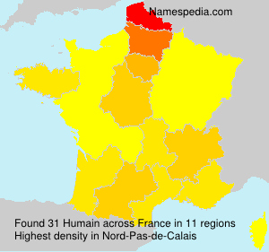 Surname Humain in France Surname Humain in France