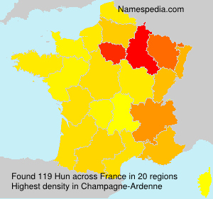 Surname Hun in France Surname Hun in France