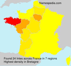 Surname Intes in France Surname Intes in France