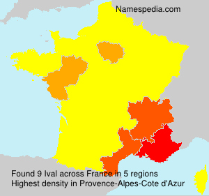 Surname Ival in France Surname Ival in France