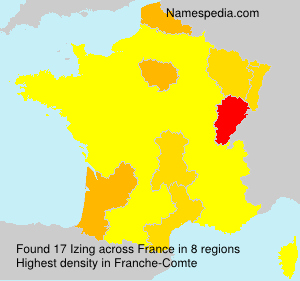 Surname Izing in France Surname Izing in France