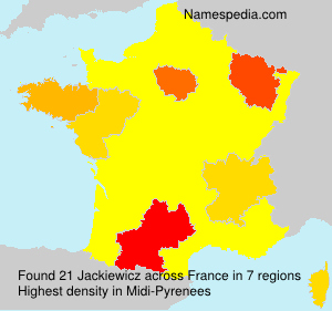 Surname Jackiewicz in France Surname Jackiewicz in France