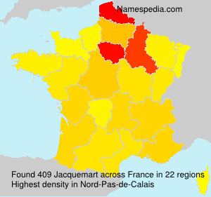 Surname Jacquemart in France Surname Jacquemart in France
