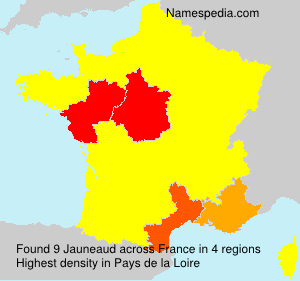 Surname Jauneaud in France Surname Jauneaud in France