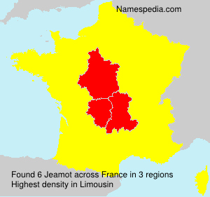Surname Jeamot in France Surname Jeamot in France