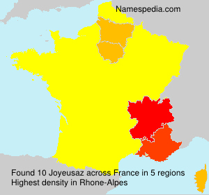 Surname Joyeusaz in France Surname Joyeusaz in France