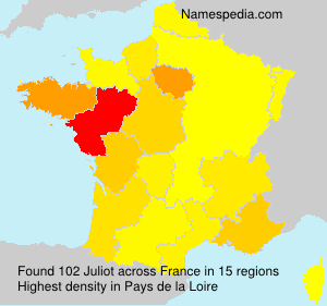 Surname Juliot in France Surname Juliot in France