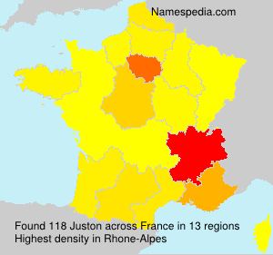 Surname Juston in France Surname Juston in France
