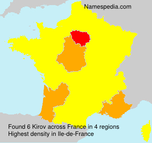 Surname Kirov in France Surname Kirov in France