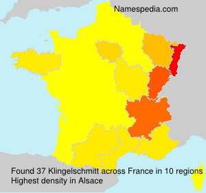 Surname Klingelschmitt in France Surname Klingelschmitt in France