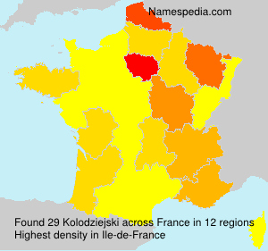Surname Kolodziejski in France Surname Kolodziejski in France