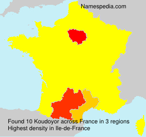 Surname Koudoyor in France Surname Koudoyor in France