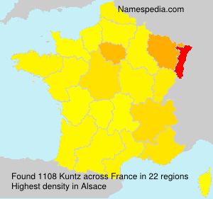 Surname Kuntz in France Surname Kuntz in France