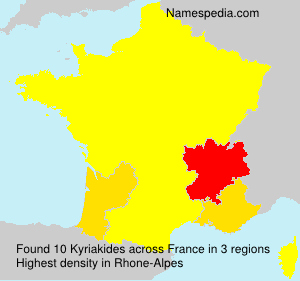Surname Kyriakides in France Surname Kyriakides in France