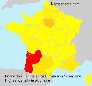 Surname Lahitte in France Surname Lahitte in France