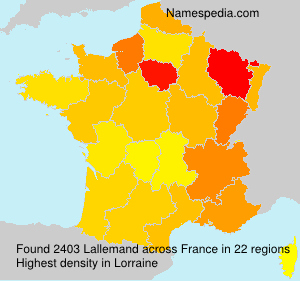 Surname Lallemand in France Surname Lallemand in France