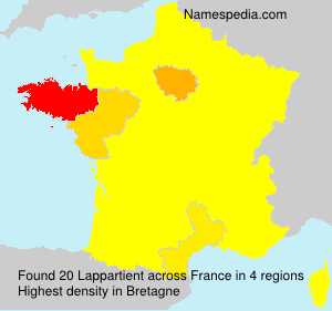 Surname Lappartient in France Surname Lappartient in France