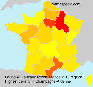 Surname Lauvaux in France Surname Lauvaux in France