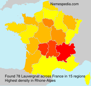 Surname Lauvergnat in France Surname Lauvergnat in France