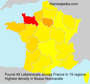 Surname Lebesnerais in France Surname Lebesnerais in France