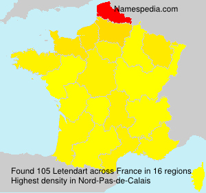 Surname Letendart in France Surname Letendart in France