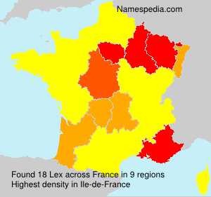 Surname Lex in France Surname Lex in France