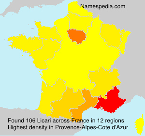 Surname Licari in France Surname Licari in France