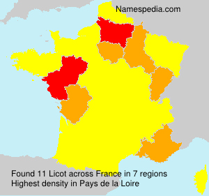 Surname Licot in France Surname Licot in France