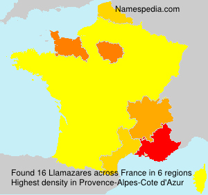 Surname Llamazares in France