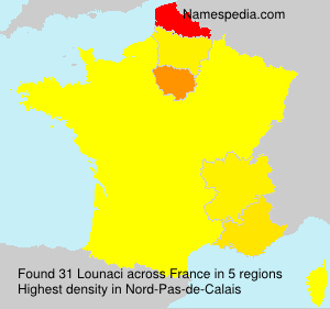 Surname Lounaci in France Surname Lounaci in France