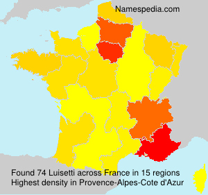 Surname Luisetti in France Surname Luisetti in France