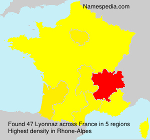 Surname Lyonnaz in France Surname Lyonnaz in France