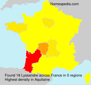 Surname Lyssandre in France Surname Lyssandre in France