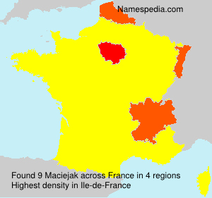 Surname Maciejak in France Surname Maciejak in France