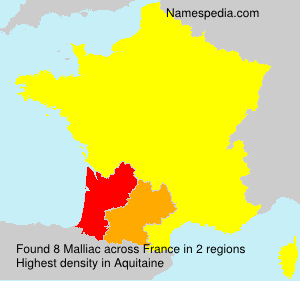 Surname Malliac in France Surname Malliac in France