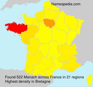 Surname Manach in France Surname Manach in France